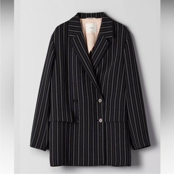 Aritzia Wilfred Cherrelle Pinstripe Oversized Blazer - Picture 1 of 16